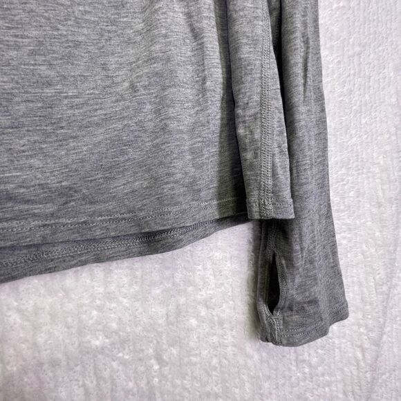 Lululemon Gray Sweat Thumbholes Relaxed Stretch Long Sleeve T-Shirt Size 8 - Picture 2 of 7